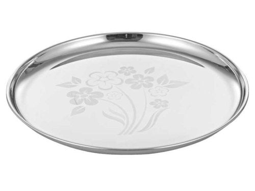 Stainless Steel China Plate | Set of 6 | Laser Assorted Flower