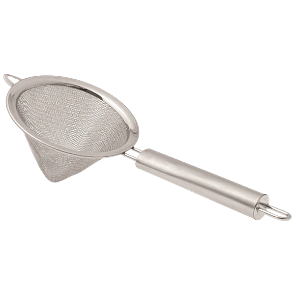 Stainless Steel Tea Stainer – Fine Mesh (conical single jali) Pipe handle