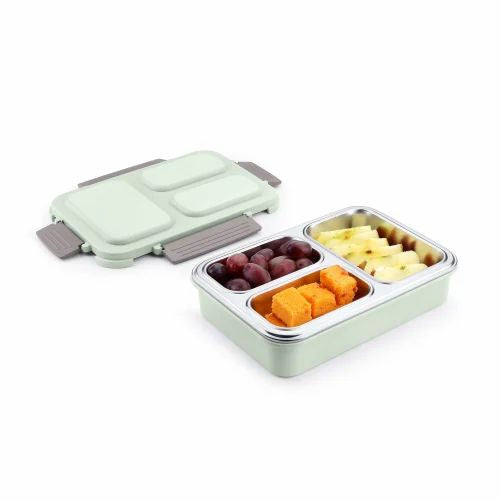 Tiffi Tri - Multi-Partition Stainless Steel Lunch Box Mirror Finish