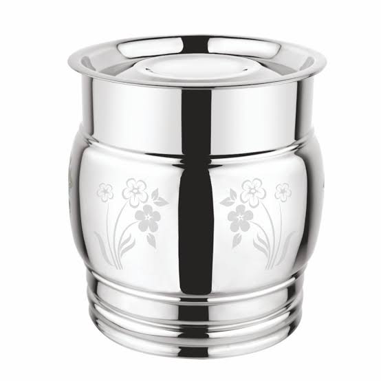 Matka Pawali Stainless Steel Pot Mirror Finish Sizes 12-20 | Laser