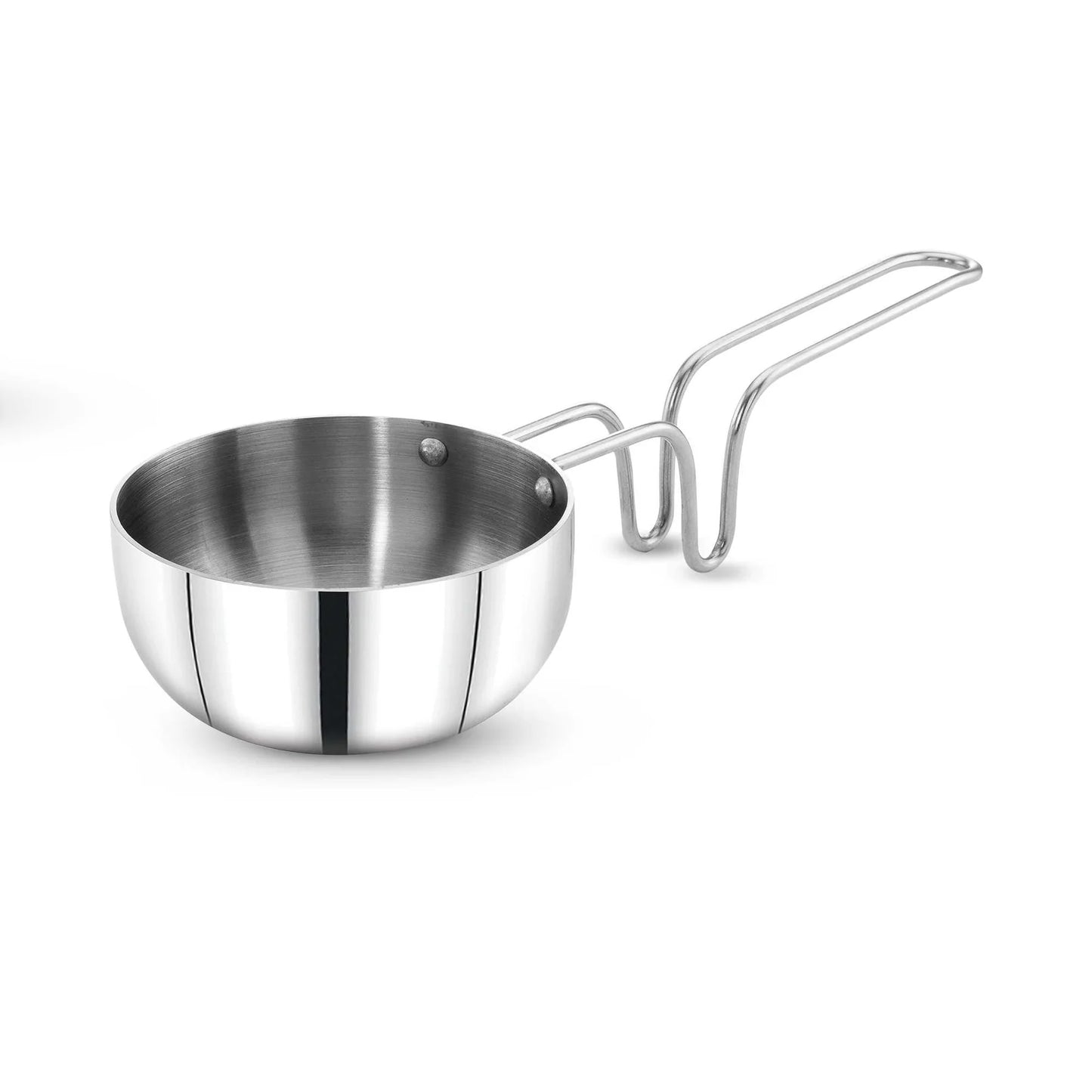 Tri-Ply Stainless Steel Tadka Pan Mirror Finish