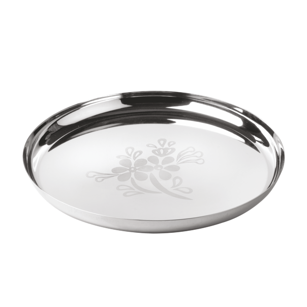Stainless Steel Beggy Thali | Set of 6 | Laser Assorted Flower