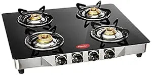 Gas Stove Stainless Steel (4 Burner) Black