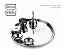 Mannat Puja Thali Silver Stainless Steel Ritual Set
