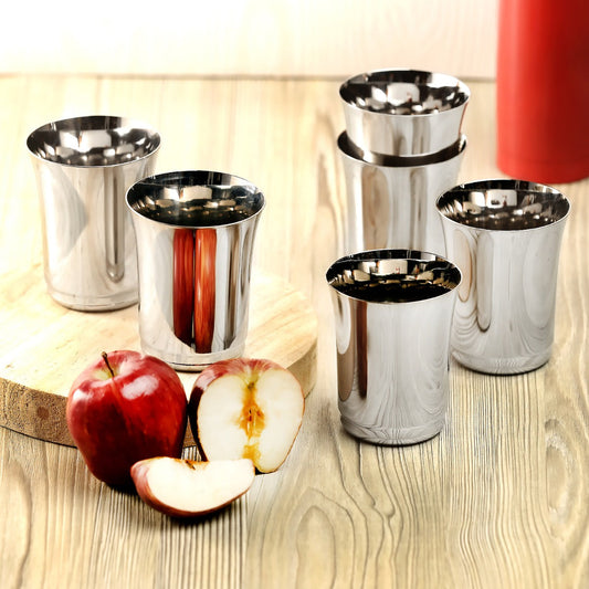 Premium Stainless Steel Pari Glass lazer flower - (Set of 6)