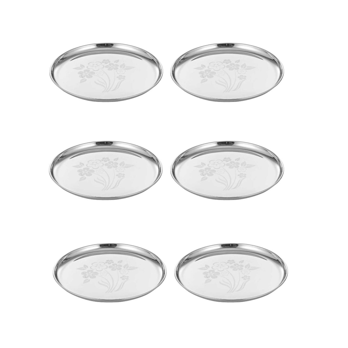 Stainless Steel Beggy Thali | Set of 6 | Plain