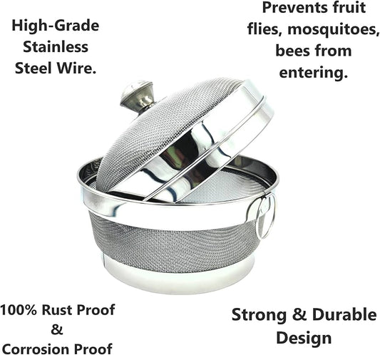 Stainless Steel Fruit Basket with Lid – Mesh Storage basket for Kitchen