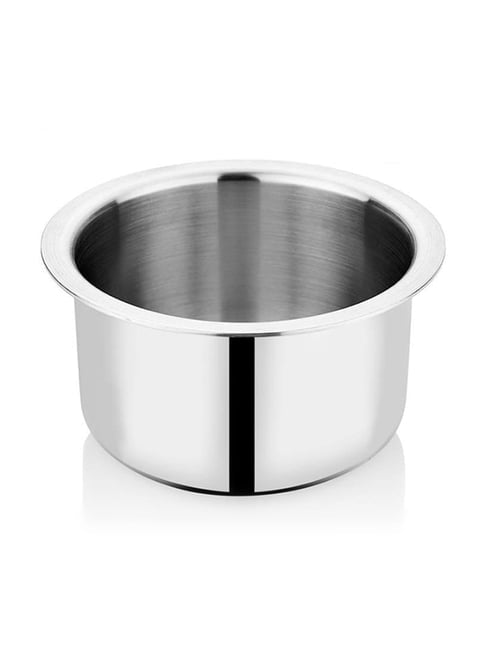 Prashi Steel Stainless Steel Tri-Ply Tope with Lid Mirror Finish