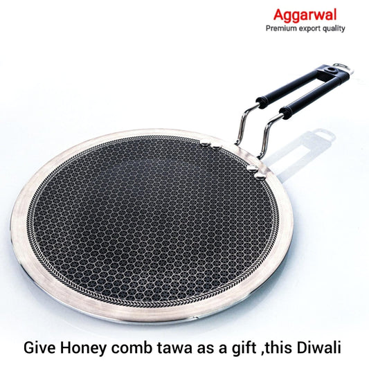 Stainless Steel Honeycomb Tawa Nonstick Mirror Finish