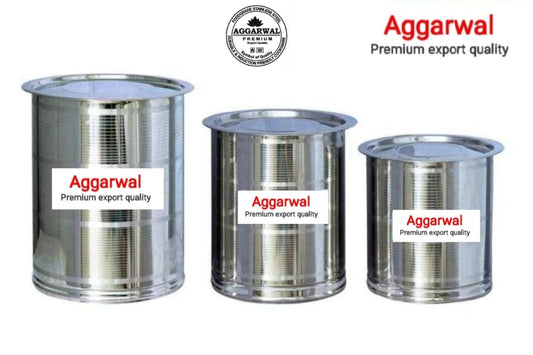 Stainless Steel Pawali Storage Container Mirror Finish Sizes 12-20