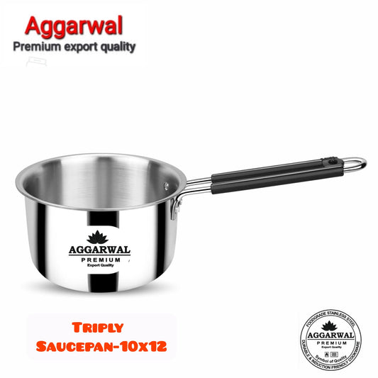 Prashi Tri-Ply Stainless Steel Sauce Pan Mirror Finish