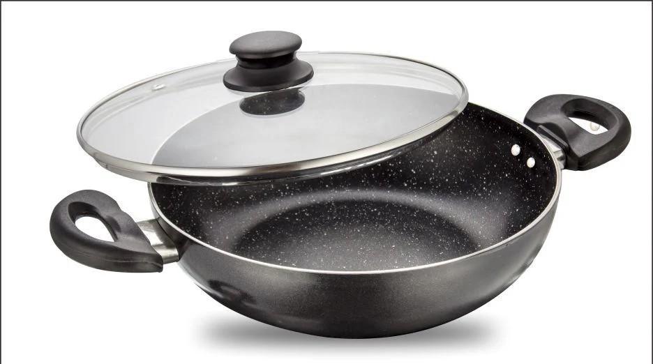 Non-Stick Kadai Granite Finish Deep Base (11-13 Inch)