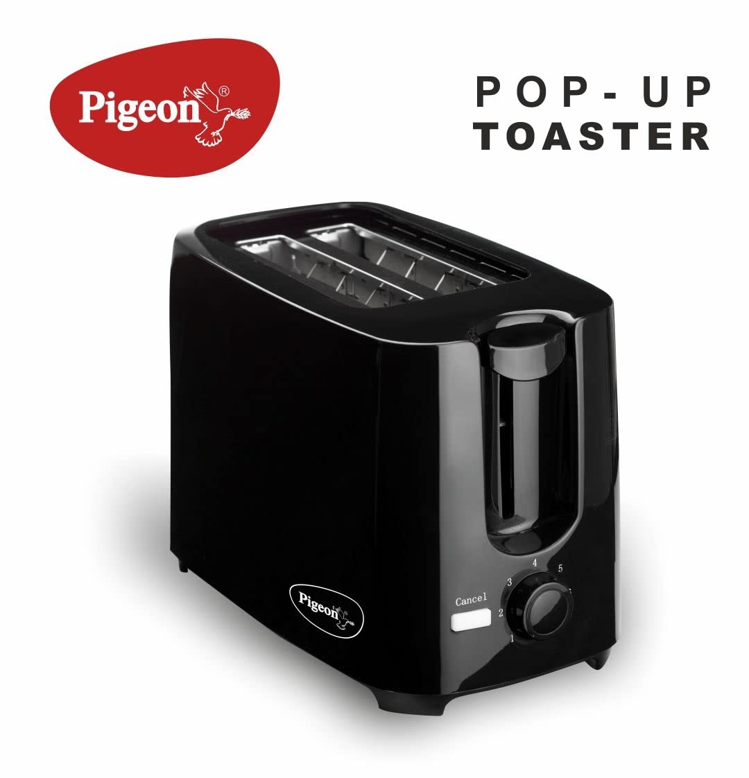 Pop-Up Toaster Black 2 Slice Automatic Bread Toaster