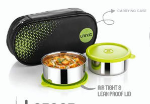 Stainless Steel Lunch Box Lazeez 300ml 2 PCS with Bag